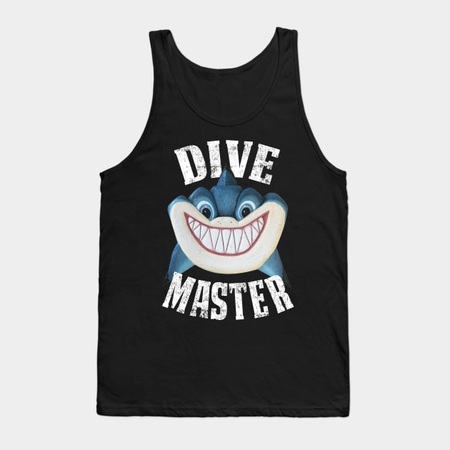 Dive Master Cool Shark With Wide Smile Funny Diving Gift Tank Top by peter2art